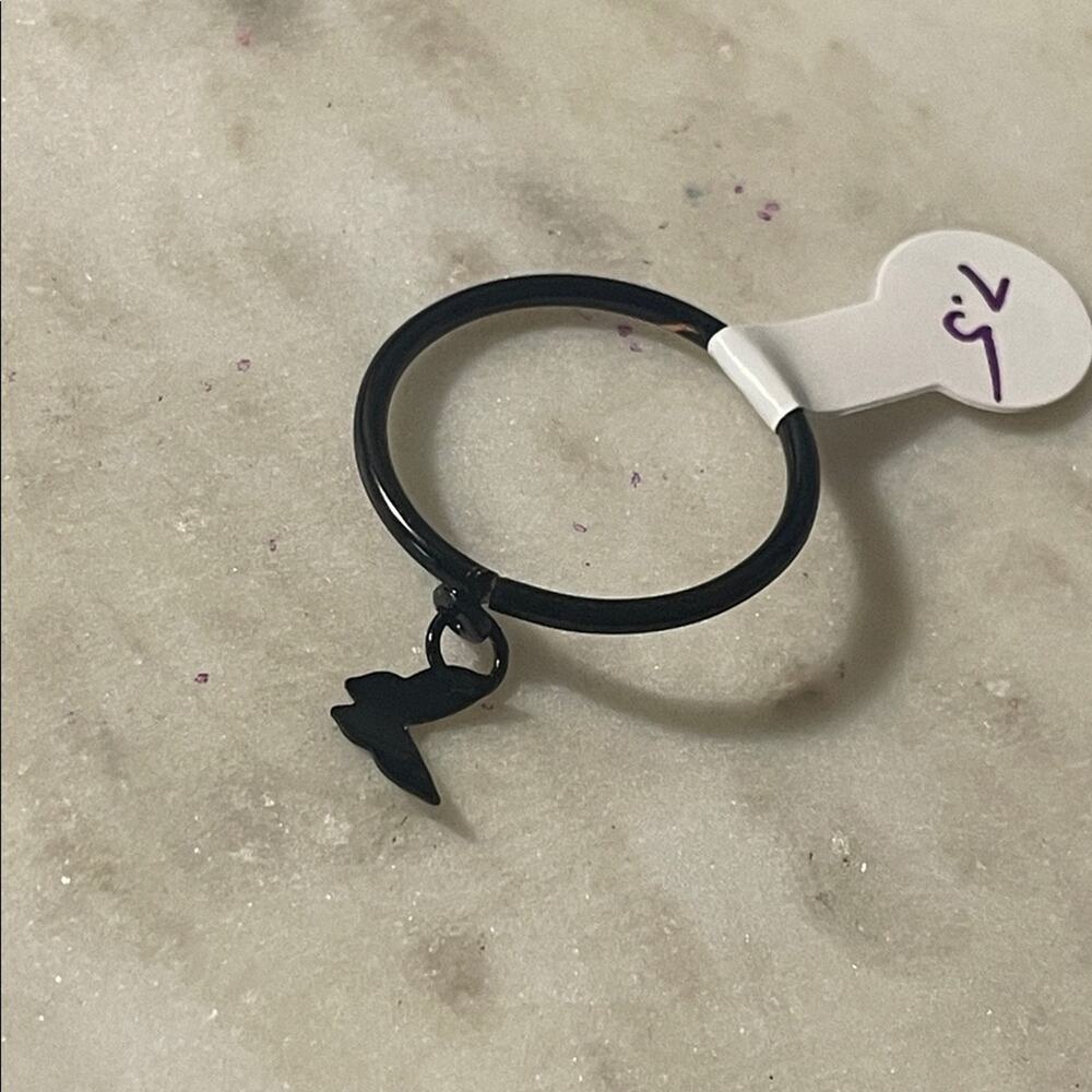 fashion ring gothic black butterfly 7.5